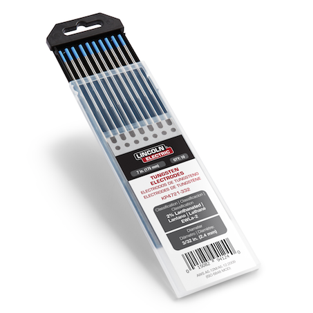 Lincoln 2% Lanthanated Tungsten Electrodes (Blue), 10/pk - KP4721 | Premium Deal