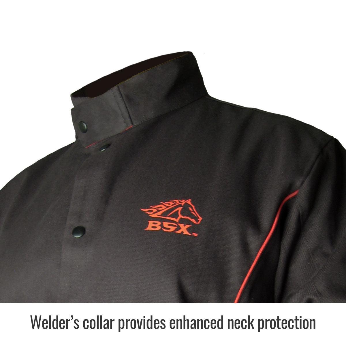 Stylish Black Stallion Stryker Flame-Resistant Welding Jacket - BX9C