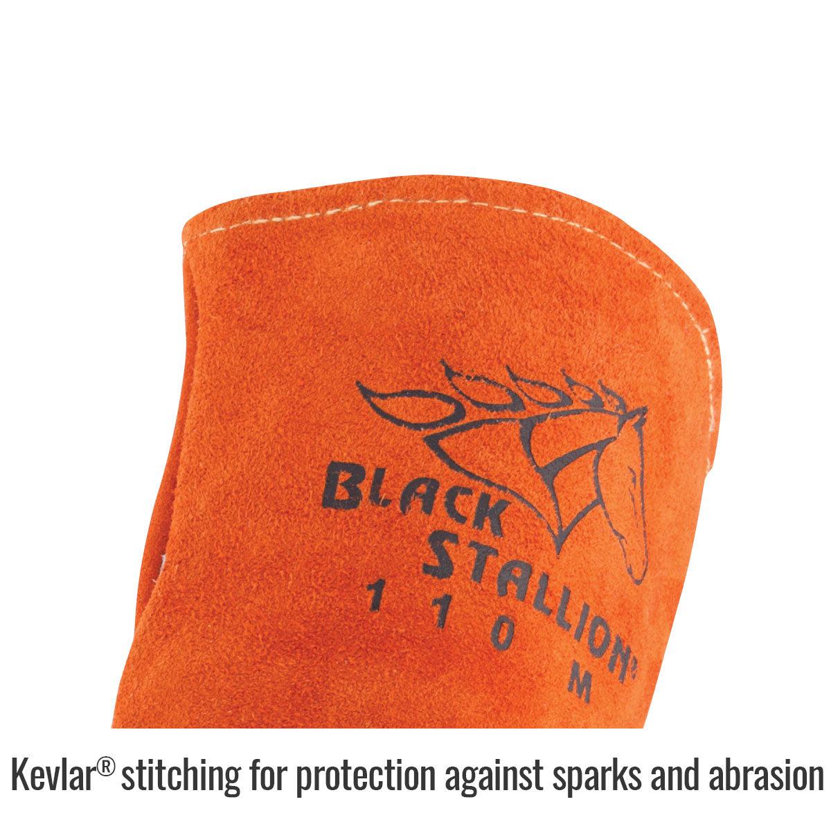 Hot Deal! Standard Split Cowhide Stick Welding Gloves - Black Stallion 110
