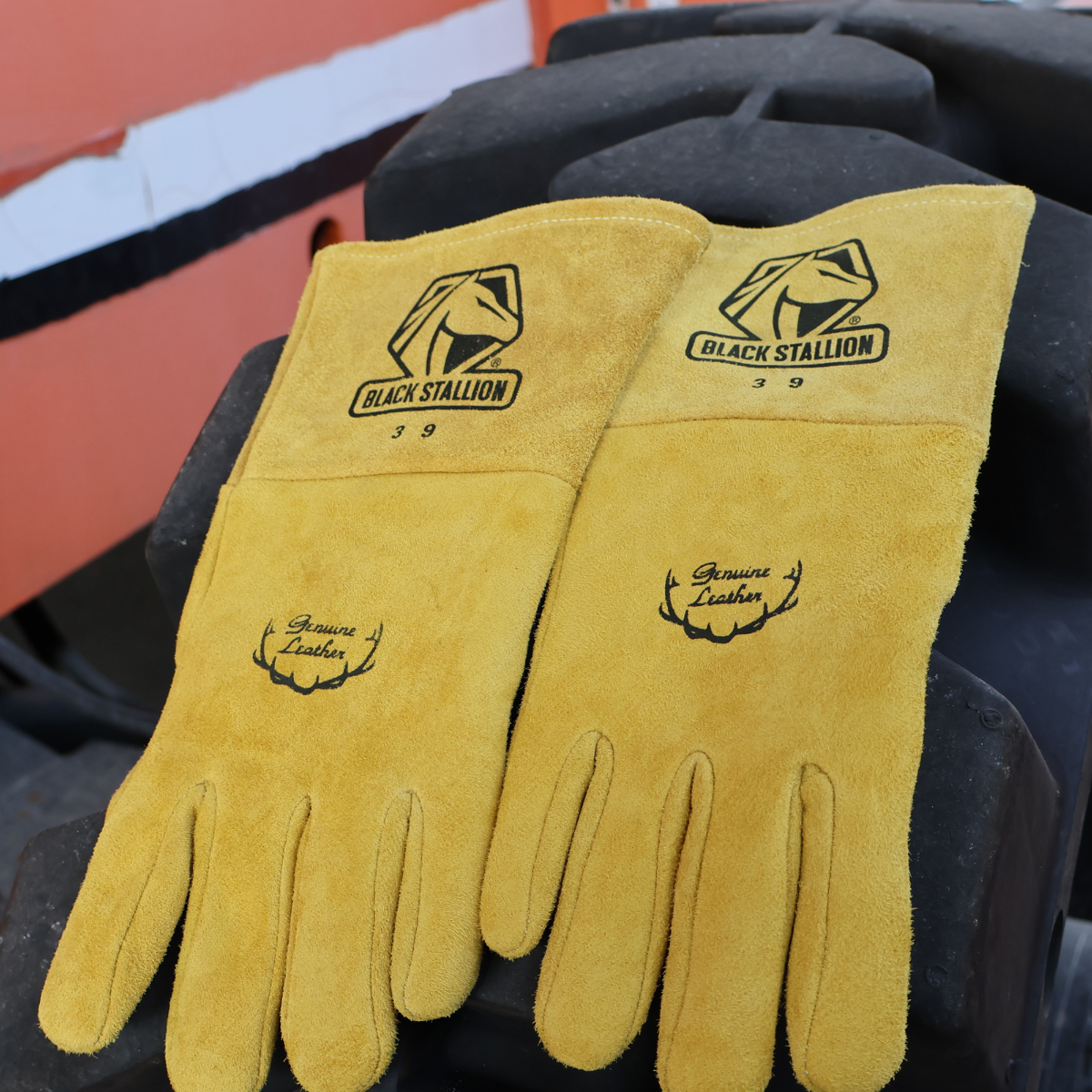 Premium MIG Welding Gloves - Black Stallion Mighty with Deerskin - Size 39, Exclusive Offer