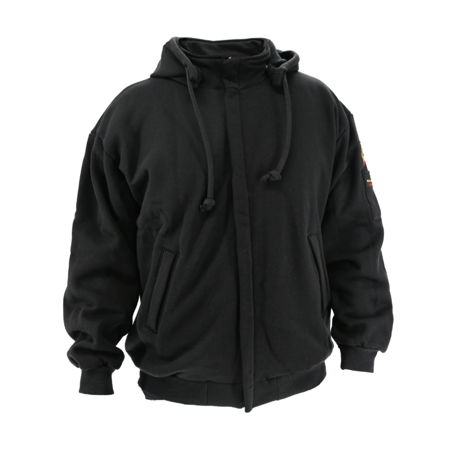 JF1331-BK Black Stallion Flame-Resistant Full-Zip Cotton Hooded Sweatshirt