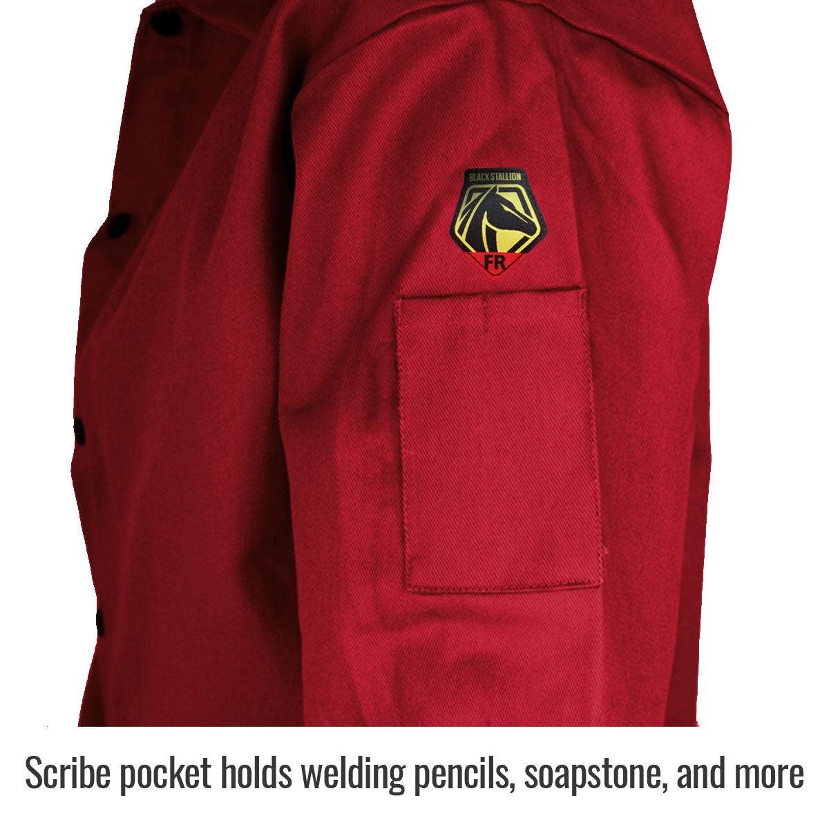 Hot Deal! Red Black Stallion TruGuard 200 FR Cotton Welding Jacket