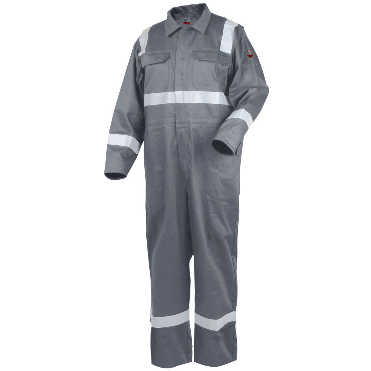 Hot Deal! Gray Black Stallion TruGuard 300 FR Reflective Industrial Coveralls - CF2216 - GY