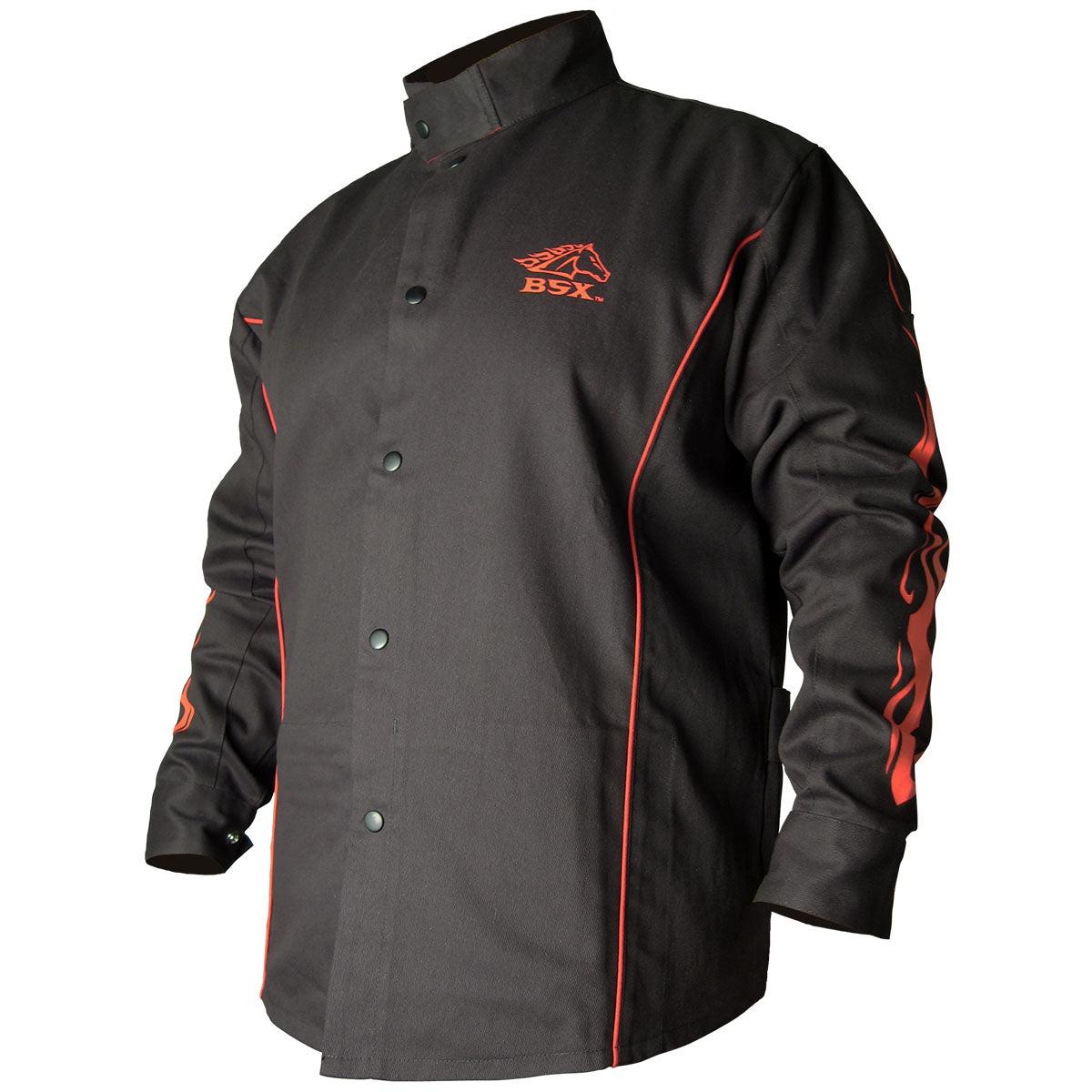 Stylish Black Stallion Stryker Flame-Resistant Welding Jacket - BX9C