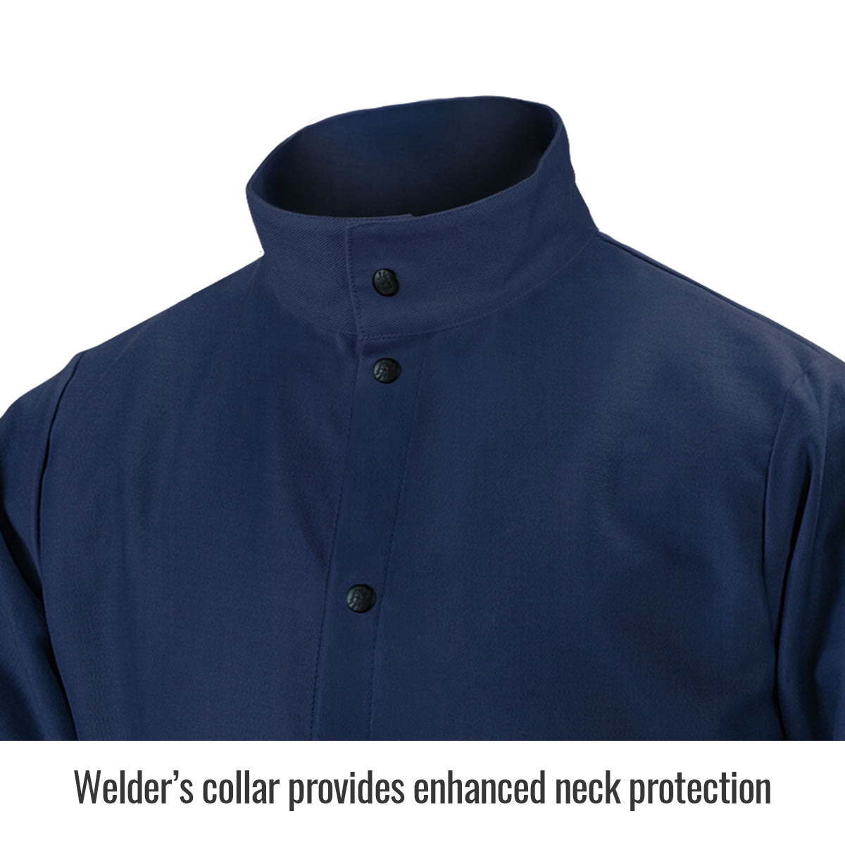 Navy Blue FR Treated Cotton Black Stallion TruGuard 200 Welding Jacket FN9 - 30C