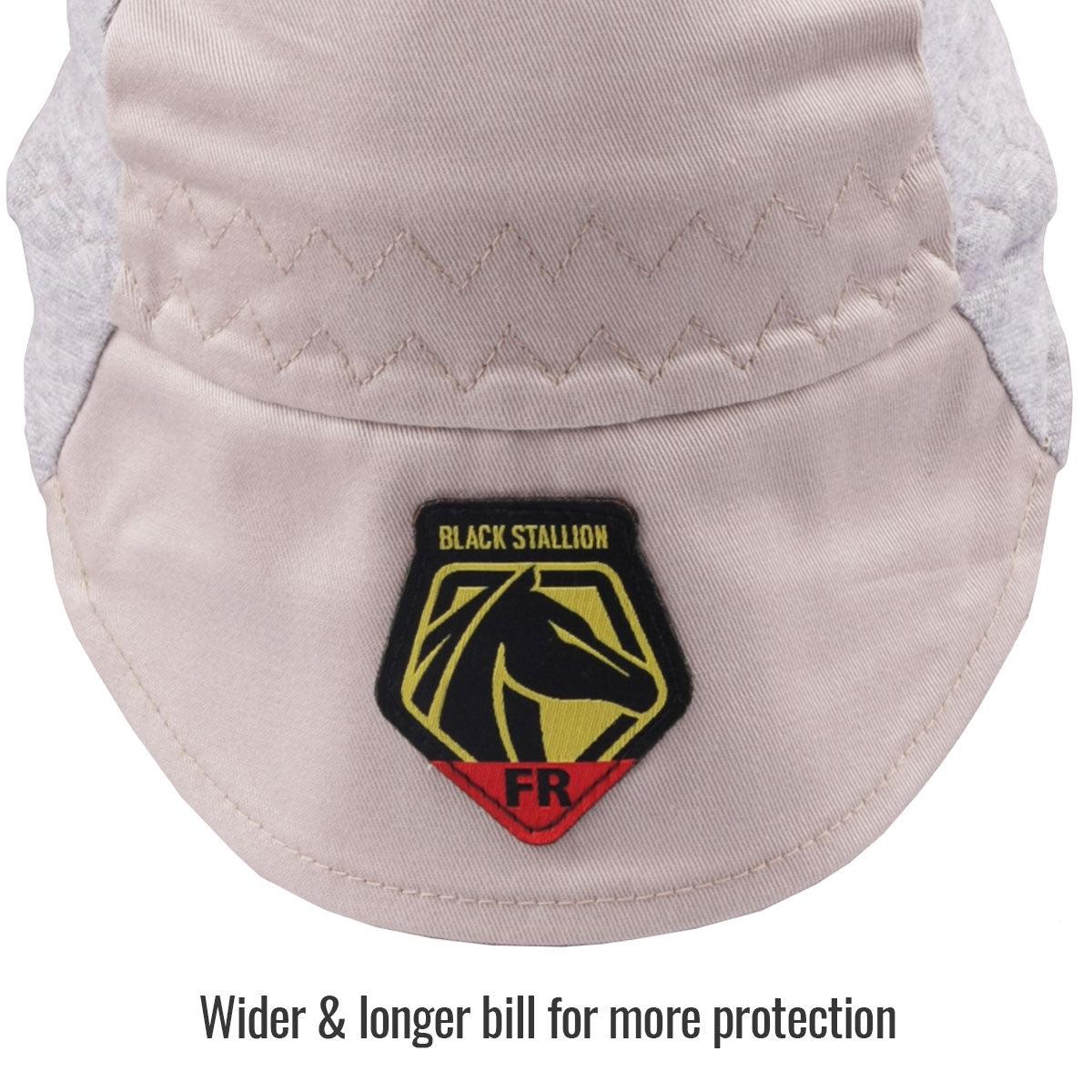 Gray Flame-Resistant Cotton Welding Cap with Concealed Bill Extension - AH1630-GS