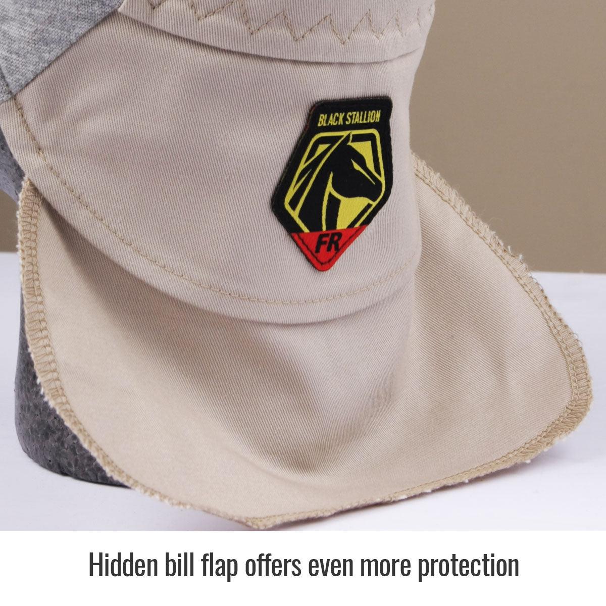 Gray Flame-Resistant Cotton Welding Cap with Concealed Bill Extension - AH1630-GS