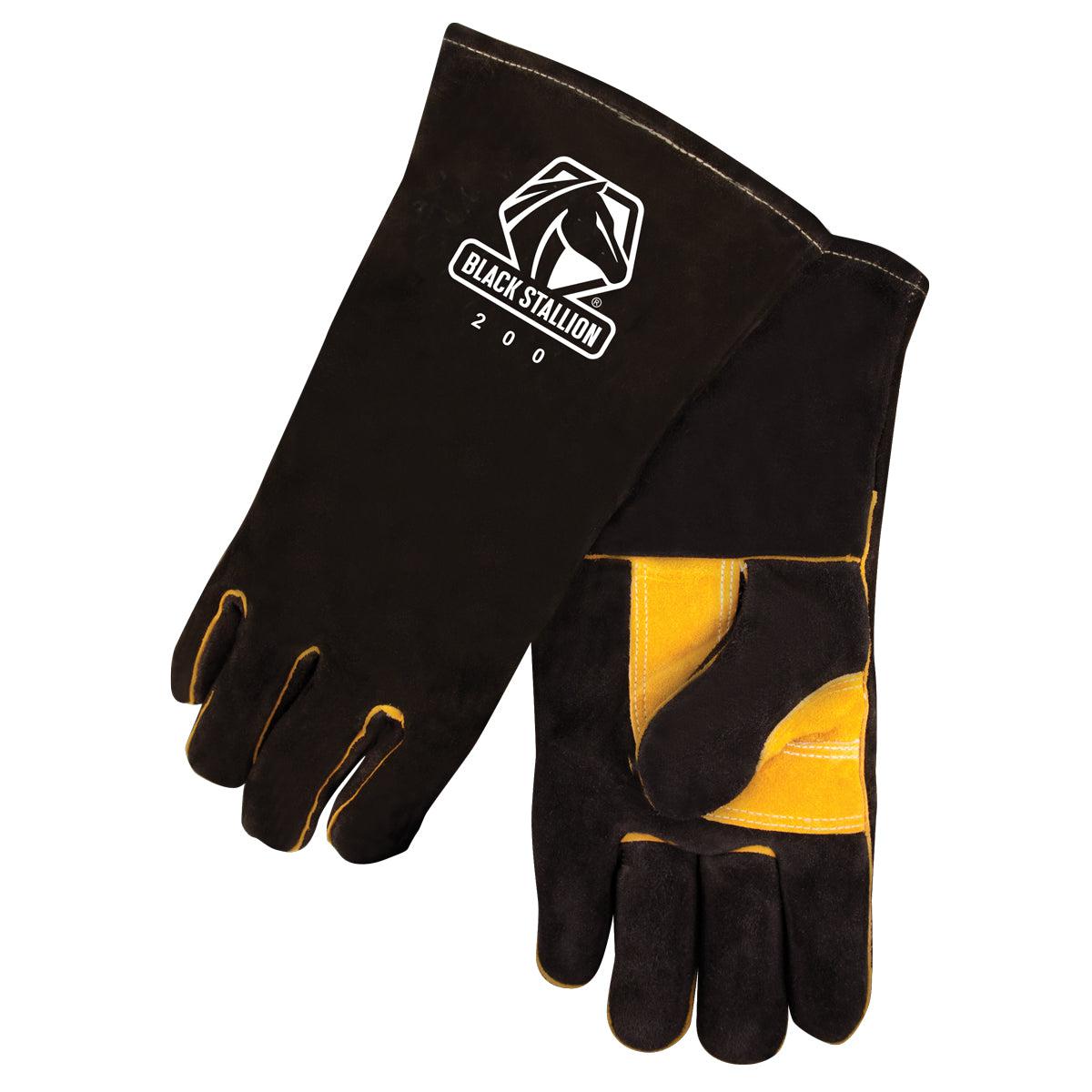 Exclusive Black Stallion Cowhide Stick Glove with CushionCore - 200 (Large Only)