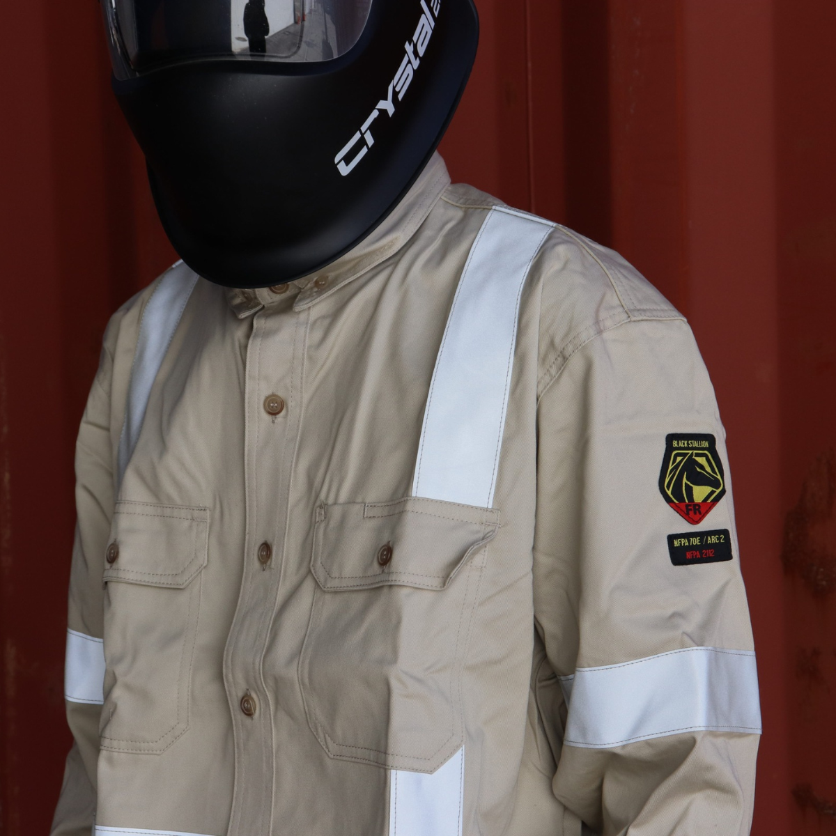 Hot Deal! Black Stallion TruGuard 300 FR Reflective Stone Work Shirt