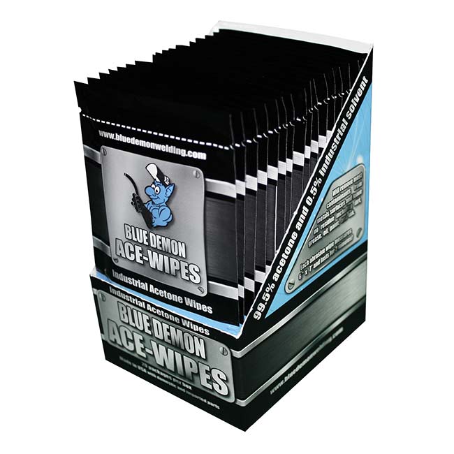 Blue Demon Disposable Welding Surface Cleaning Wipes with 99.5% Acetone - Great Value Pack
