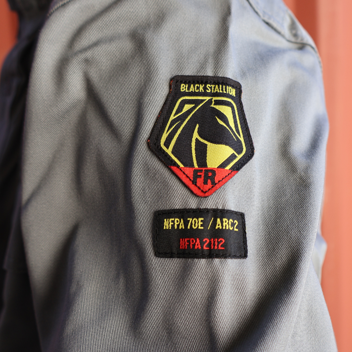 Gray Black Stallion Flame-Resistant Cotton Work Shirt - WF2110-GY