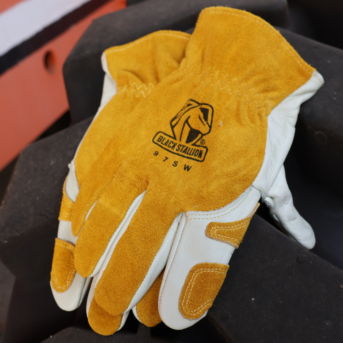 Hot Deal! Black Stallion Grain Cowhide Drivers Glove - Reinforced Palm 97SW