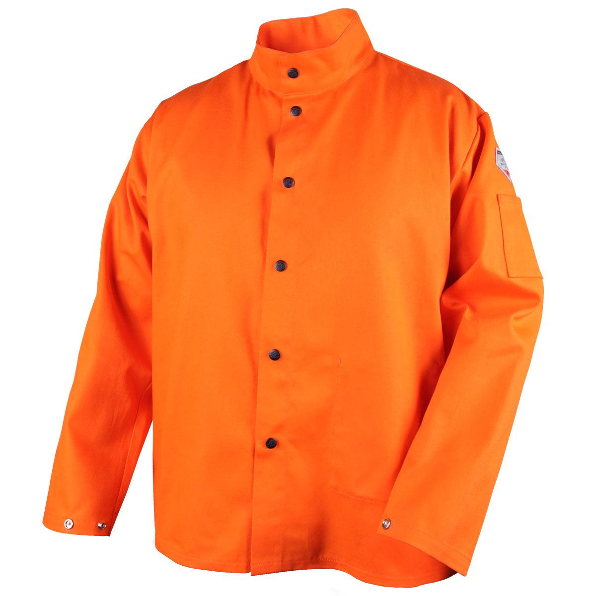 Orange Black Stallion TruGuard 200 Flame-Resistant Cotton Welding Jacket - Great Deal for Welders