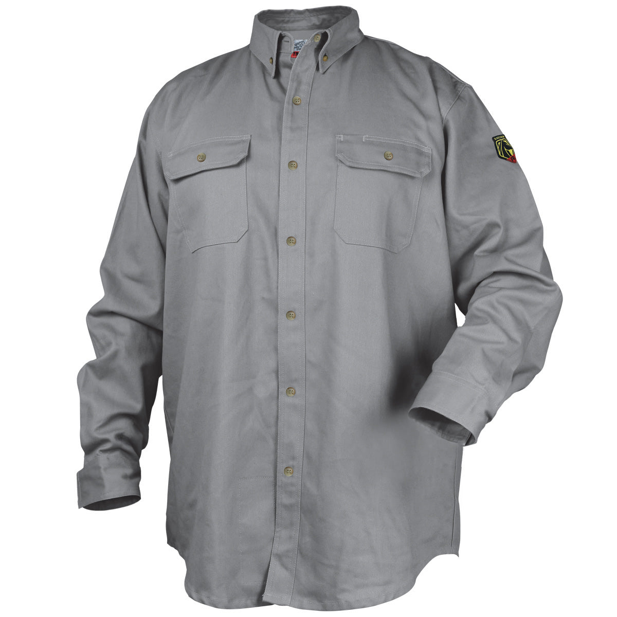 Gray Black Stallion Flame-Resistant Cotton Work Shirt - WF2110-GY