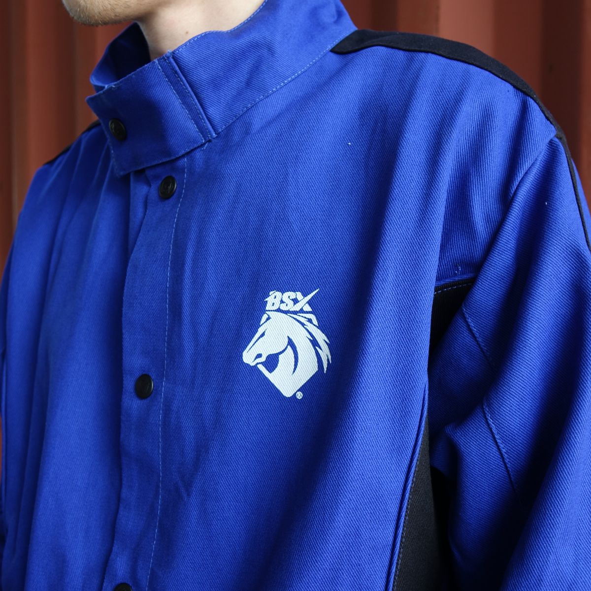 Blue Flame Design Black Stallion FR Welding Jacket, Comfortable and Durable - BXRB9C