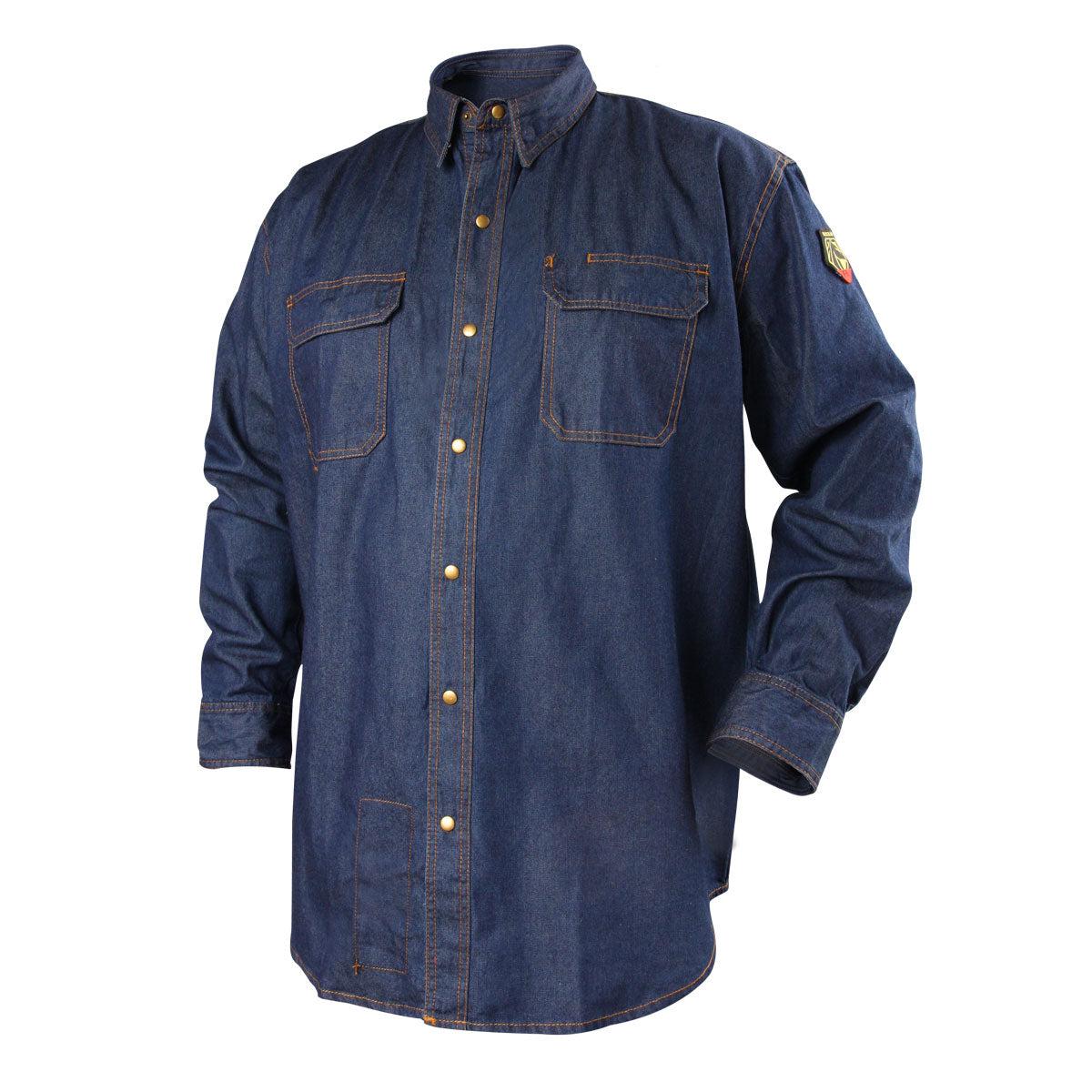 Hot Deal! Black Stallion Flame-Resistant Denim Long Sleeve Work Shirt for Welding