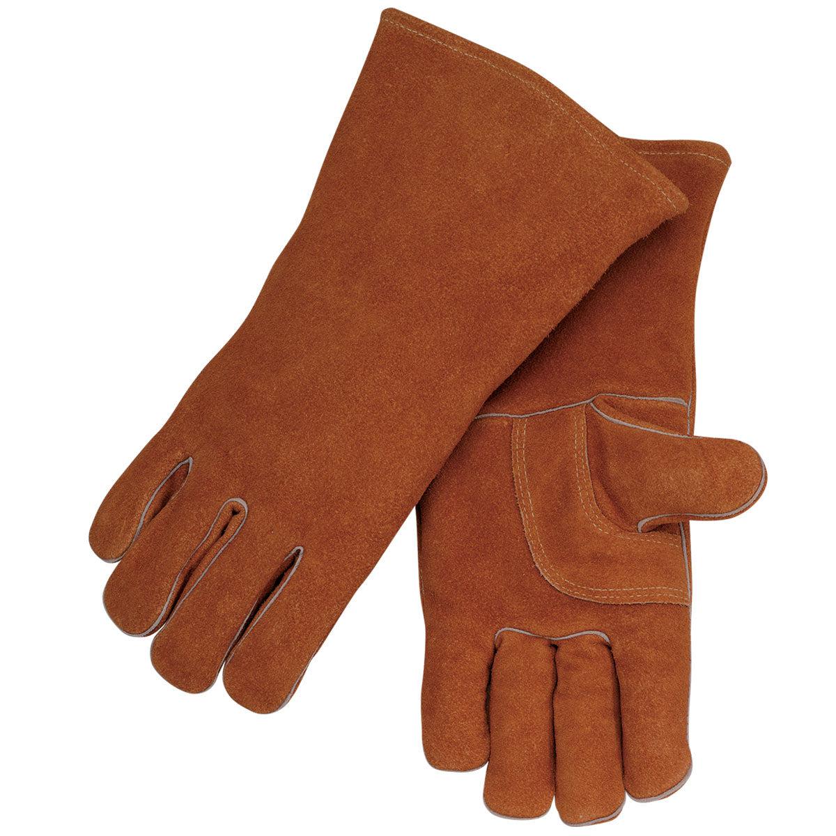 Hot Deal: Black Stallion Split Cowhide Stick Glove with Wide Palm Guard - 115
