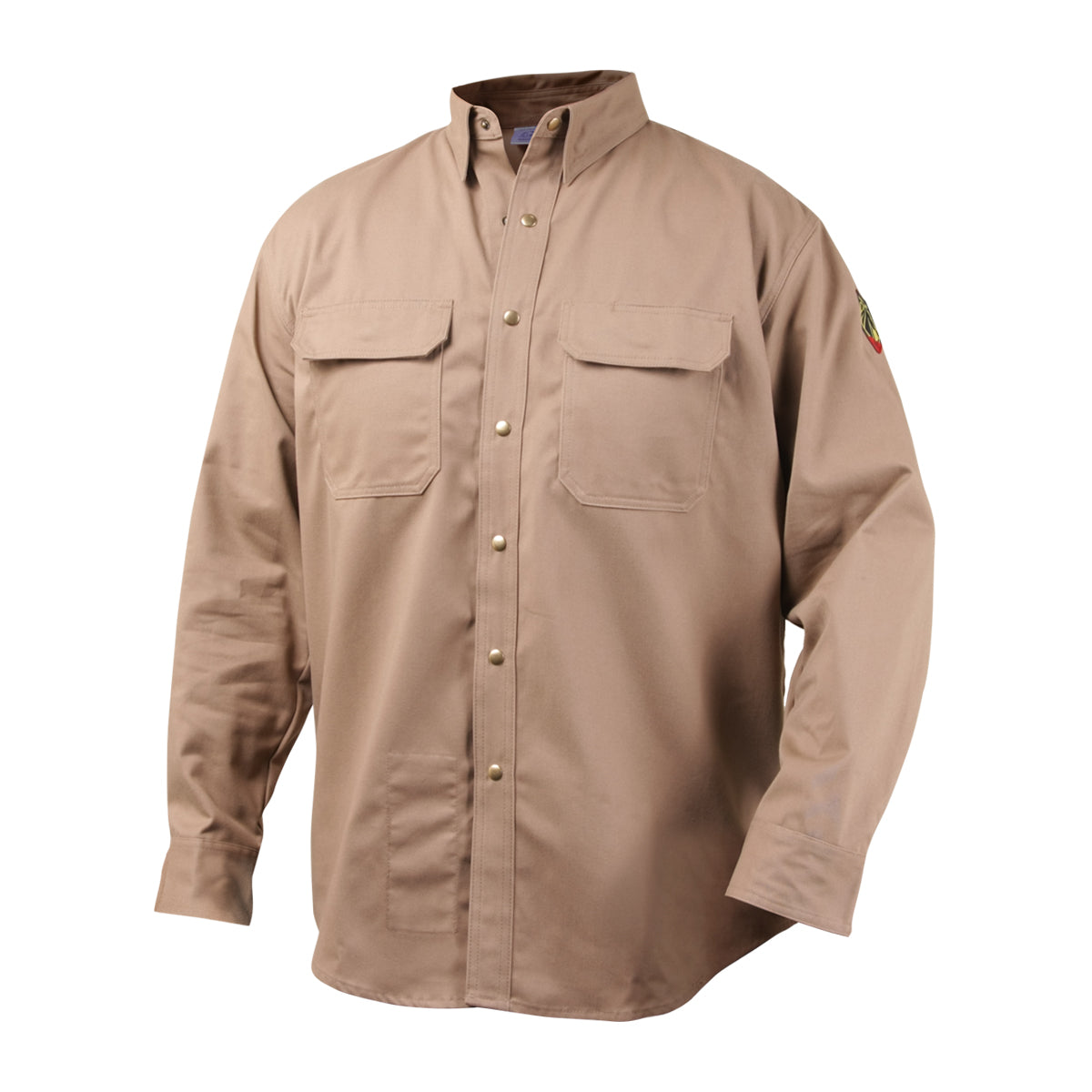 Best-Selling Flame-Resistant Khaki Work Shirt for Welding - Black Stallion FS7-KHK