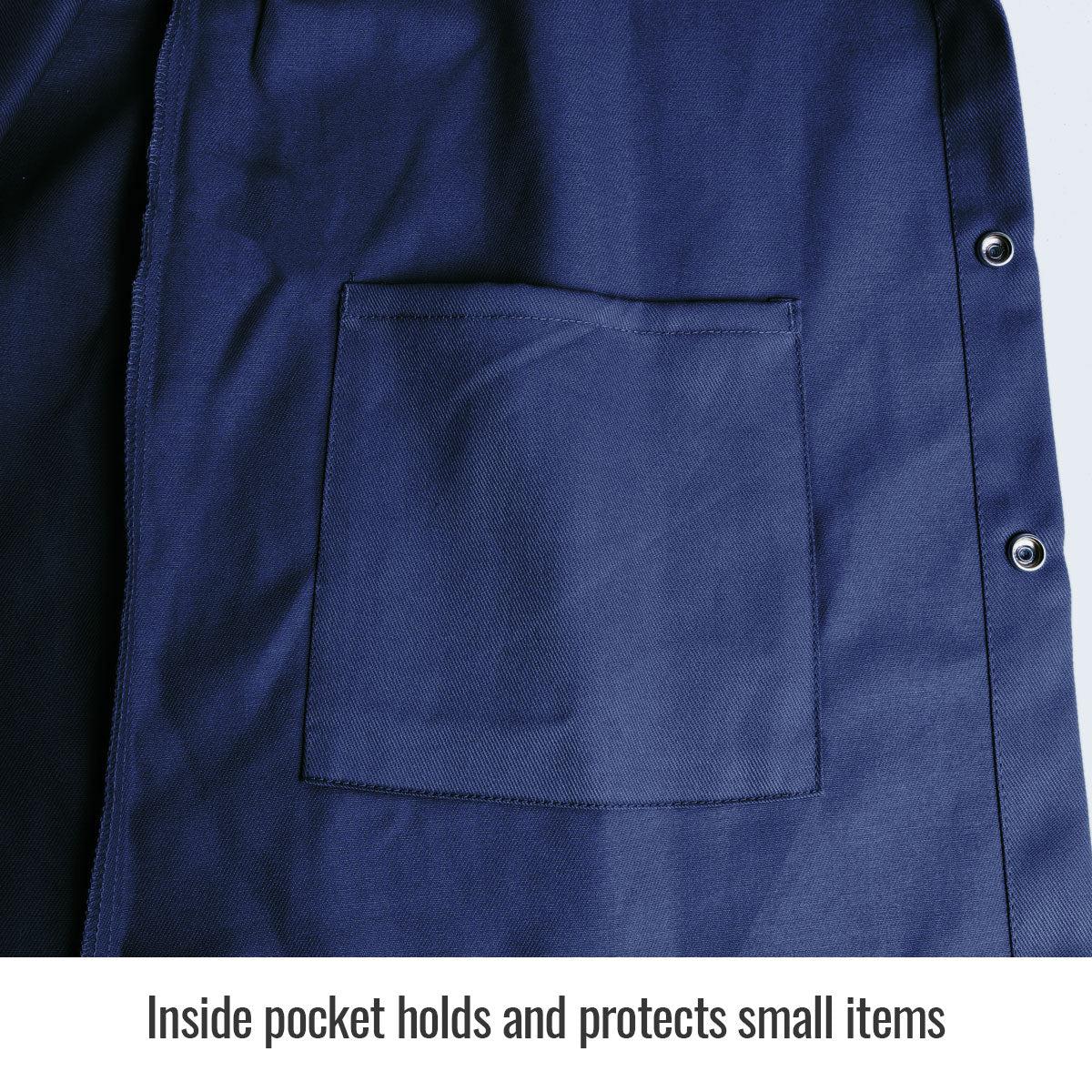 Navy Blue FR Treated Cotton Black Stallion TruGuard 200 Welding Jacket FN9 - 30C