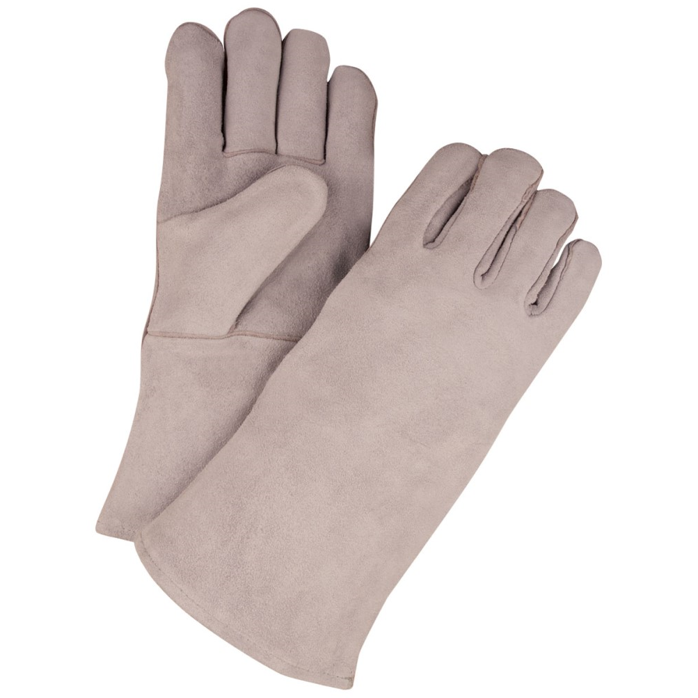 Black Stallion Gray Cowhide Stick Gloves - Budget-Friendly 111S (Large)