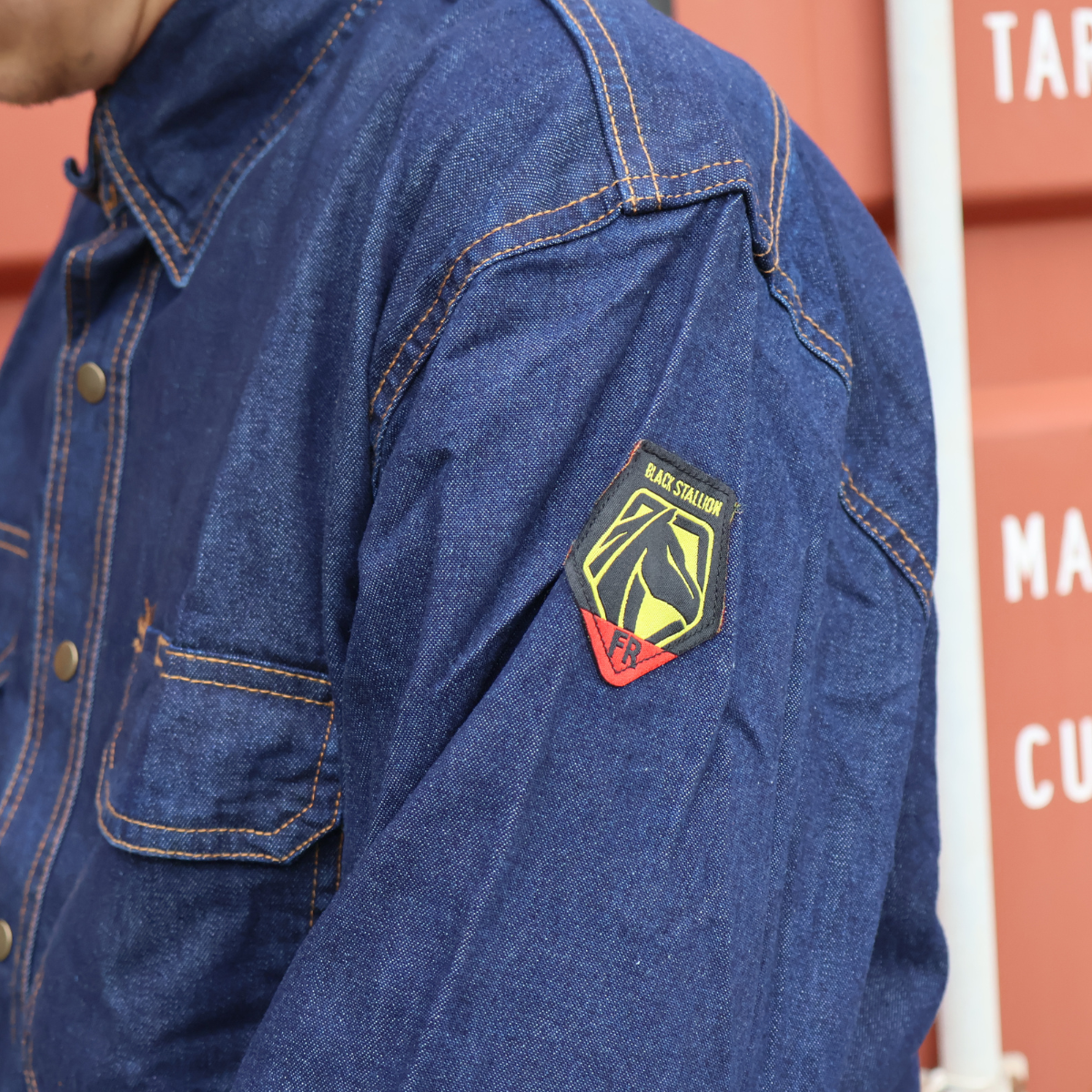 Hot Deal! Black Stallion Flame-Resistant Denim Long Sleeve Work Shirt for Welding