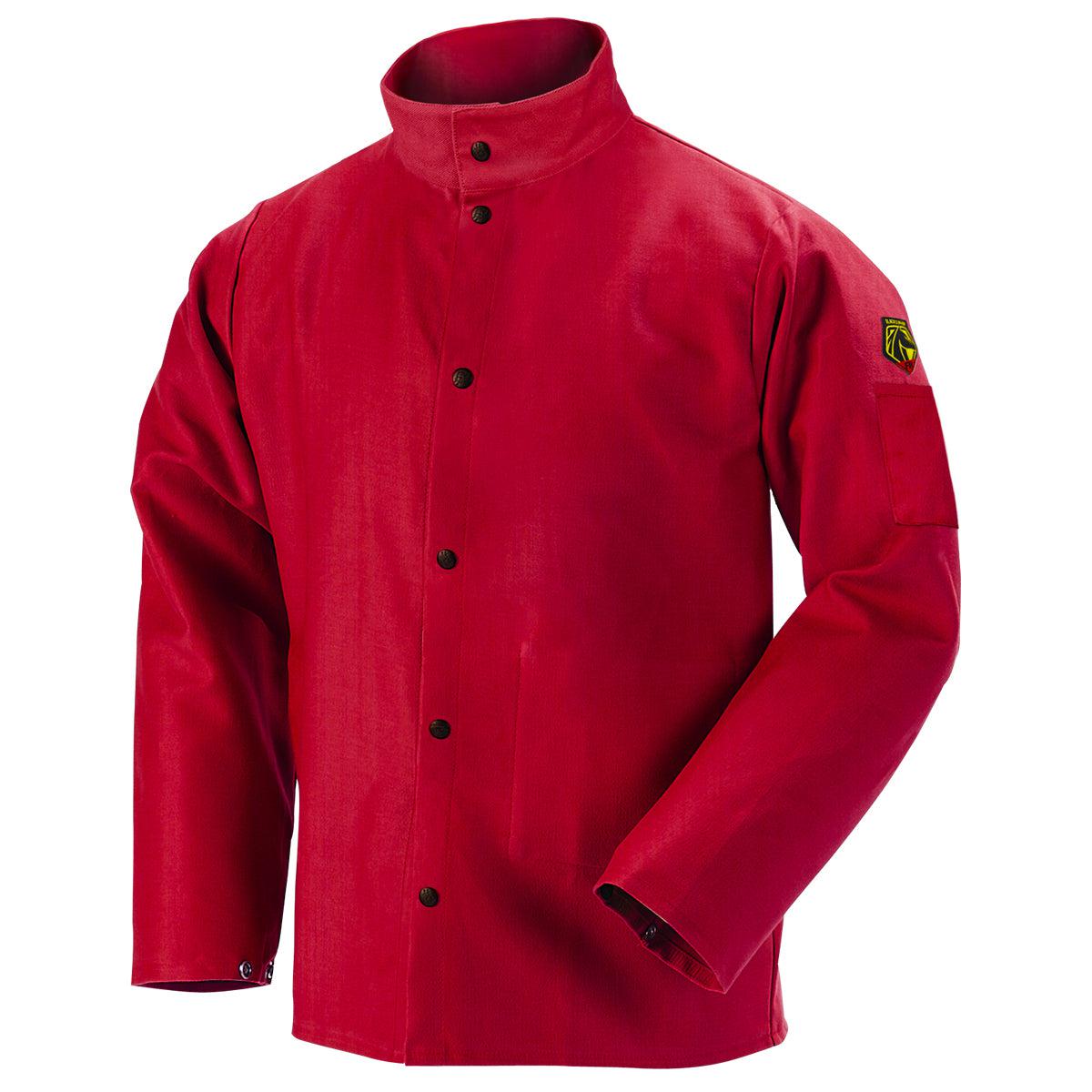 Hot Deal! Red Black Stallion TruGuard 200 FR Cotton Welding Jacket