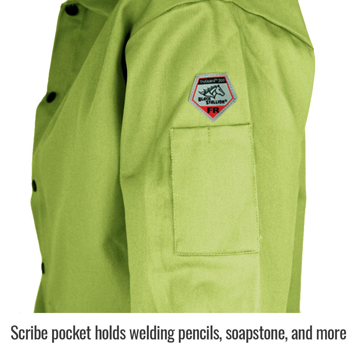 Lime Black Stallion TruGuard 200 Flame-Resistant Cotton Welding Jacket FL9-30C