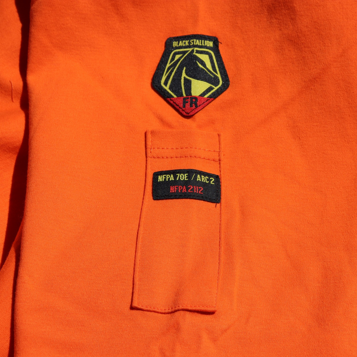 Hot Deal! Safety Orange 7 oz Flame-Resistant Cotton Long-Sleeve T-Shirt for Workers - TF2510-OR