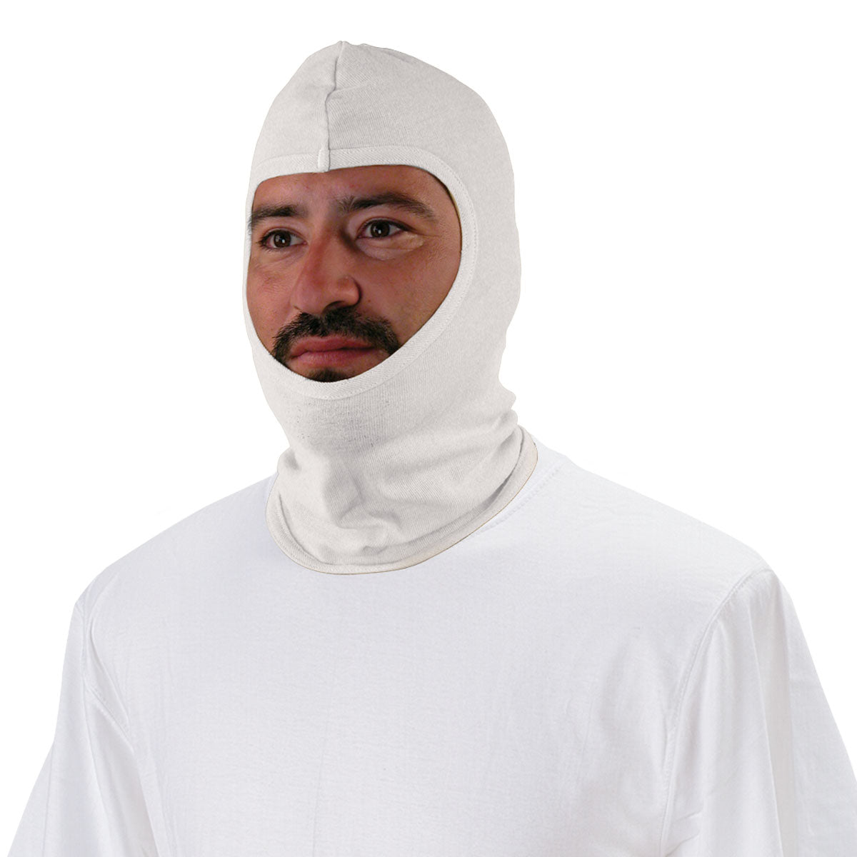 Hot Deal! White Single - Layer Nomex Knit Black Stallion Balaclava NH100