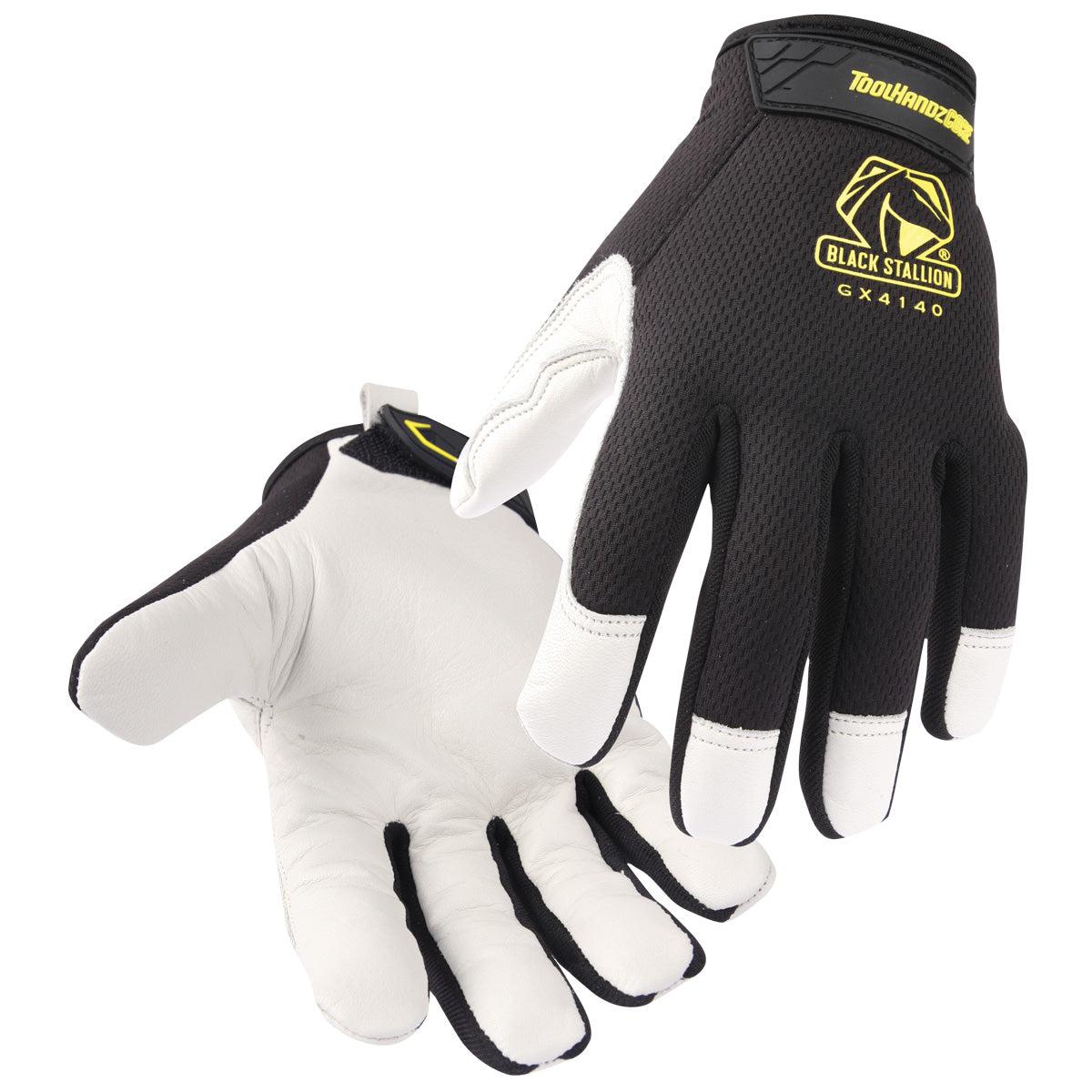Black Stallion ToolHandz GX4140-BW Durable Cow Grain Palm Mechanics Gloves
