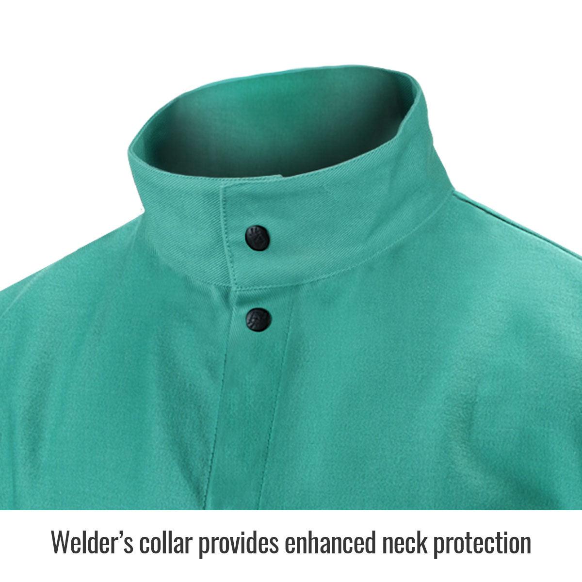 Hot Deal! Green Black Stallion TruGuard 200 FR Cotton Welding Jacket