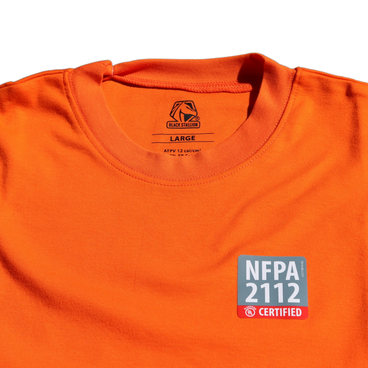 Hot Deal! Safety Orange 7 oz Flame-Resistant Cotton Long-Sleeve T-Shirt for Workers - TF2510-OR