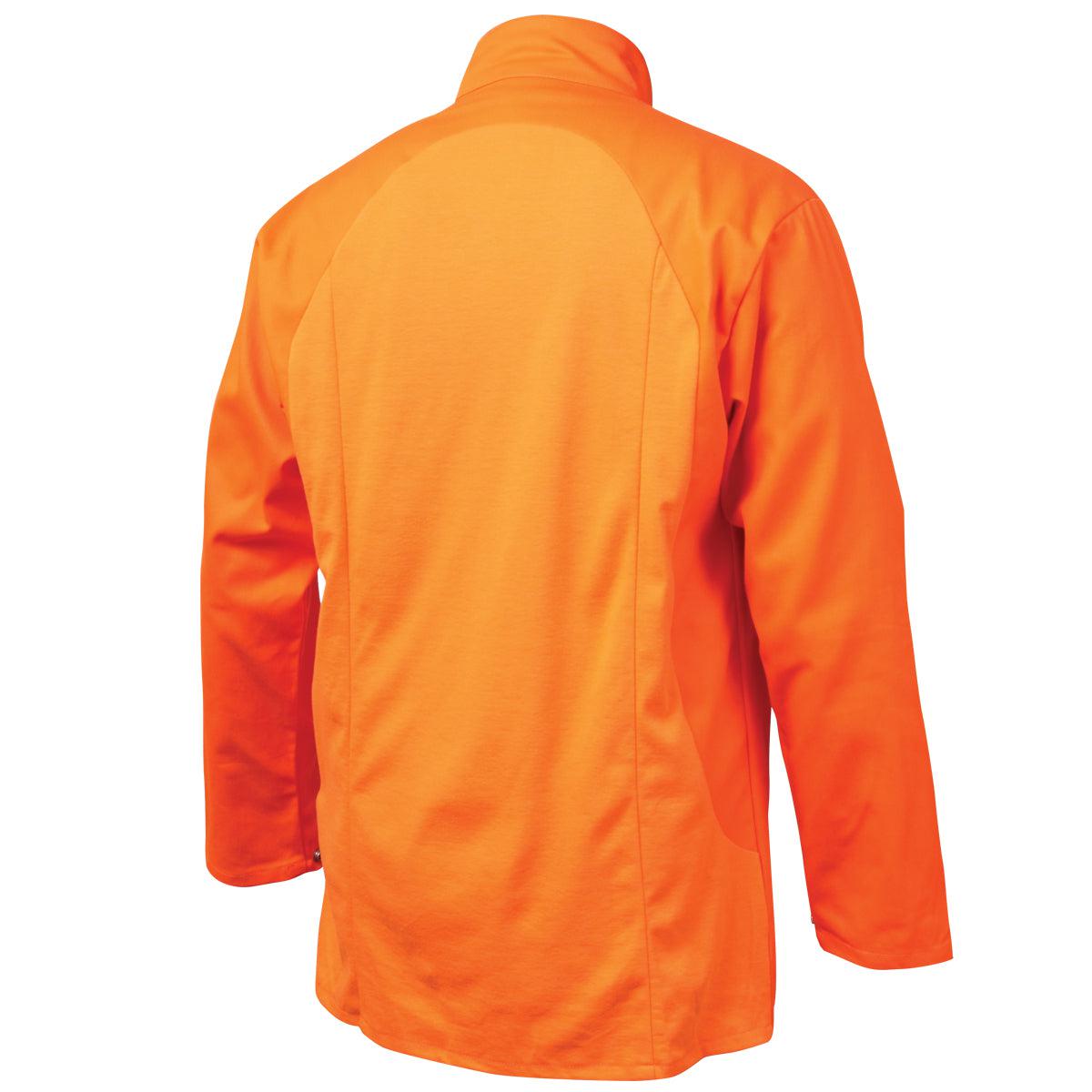 Hot Deal! Orange Welding Jacket - Black Stallion Stretch-Back FR Cotton JF1625-OR