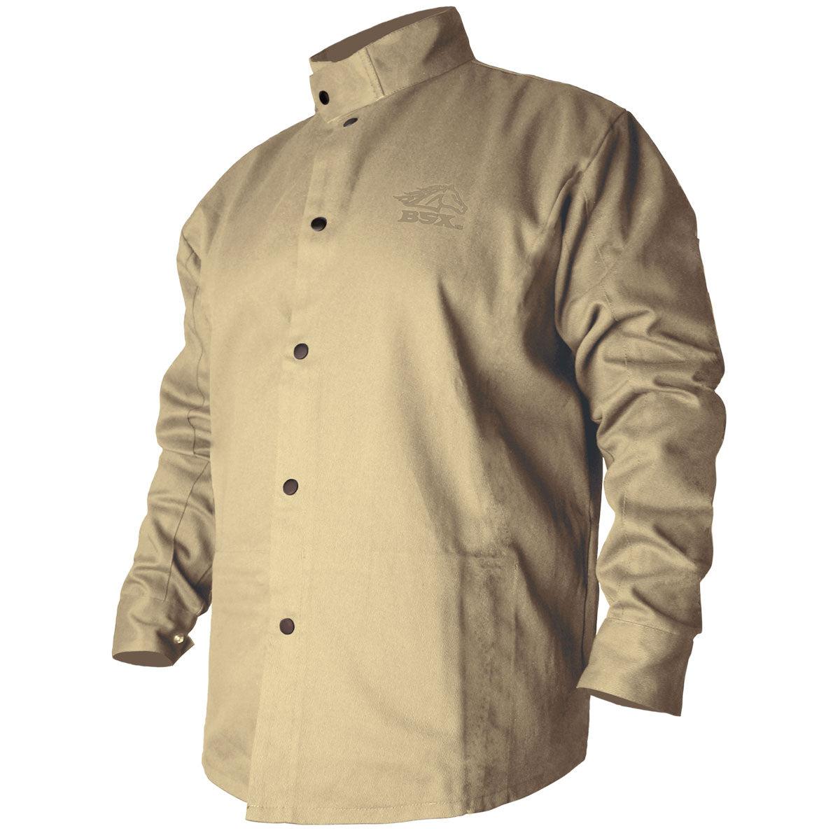 Hot Deal! Khaki Black Stallion FR Welding Jacket