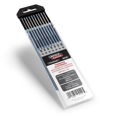 Hot Deal! Lincoln 2% Ceriated Premium Tungsten Electrodes, 10/pk - KP4722