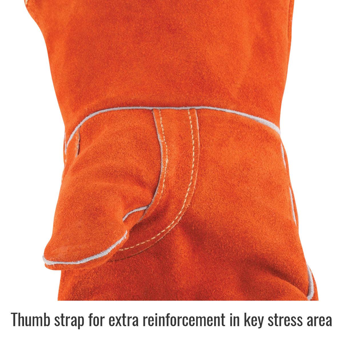 Hot Deal! Standard Split Cowhide Stick Welding Gloves - Black Stallion 110