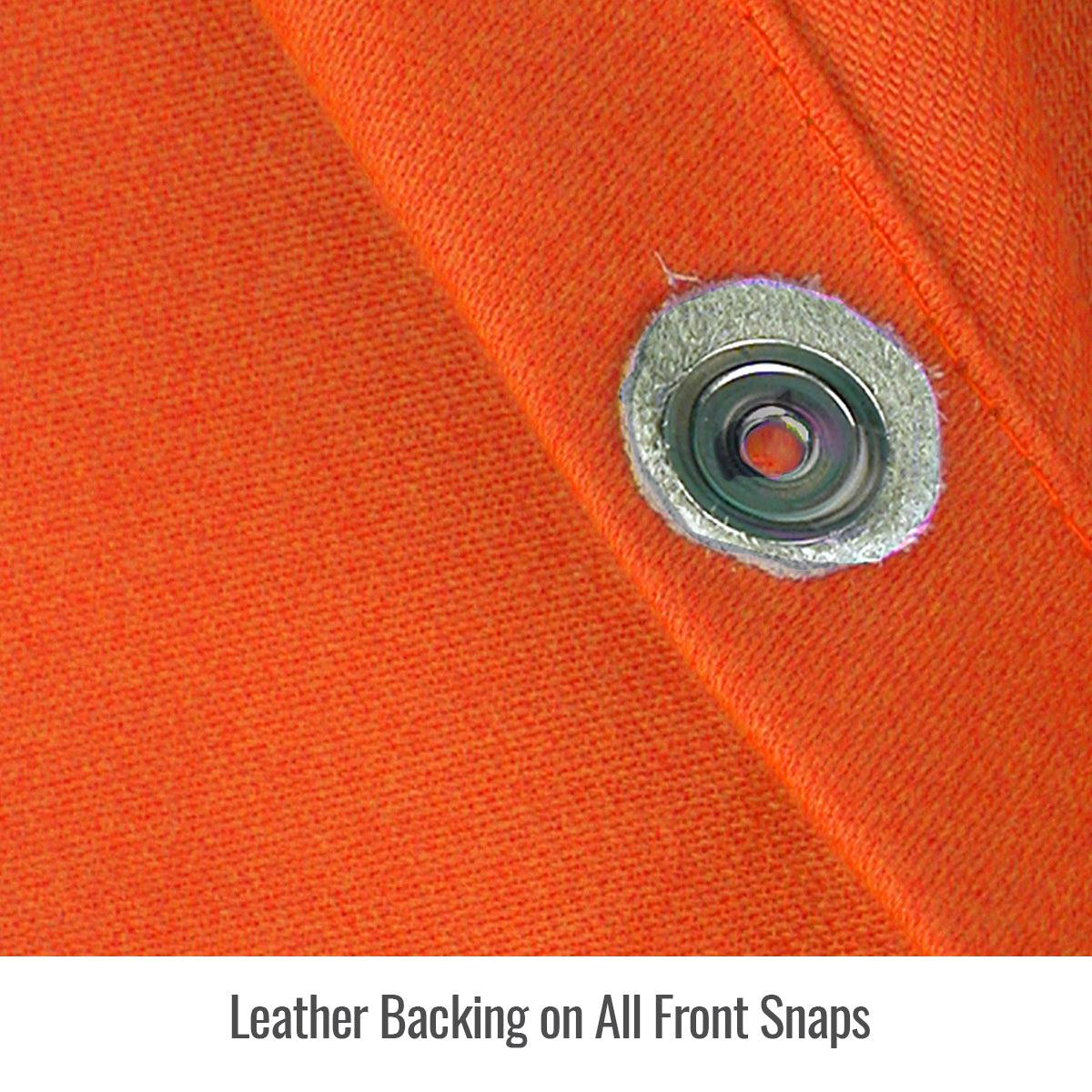 Hot Deal! Orange Welding Jacket - Black Stallion Stretch-Back FR Cotton JF1625-OR