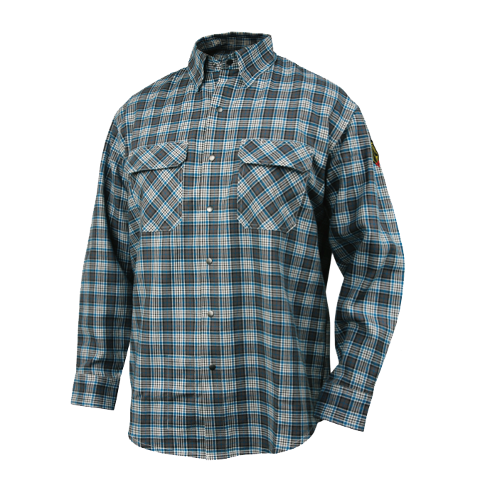 Gray Plaid FS9 - PGY Black Stallion FR Cotton Comfortable Work Shirt