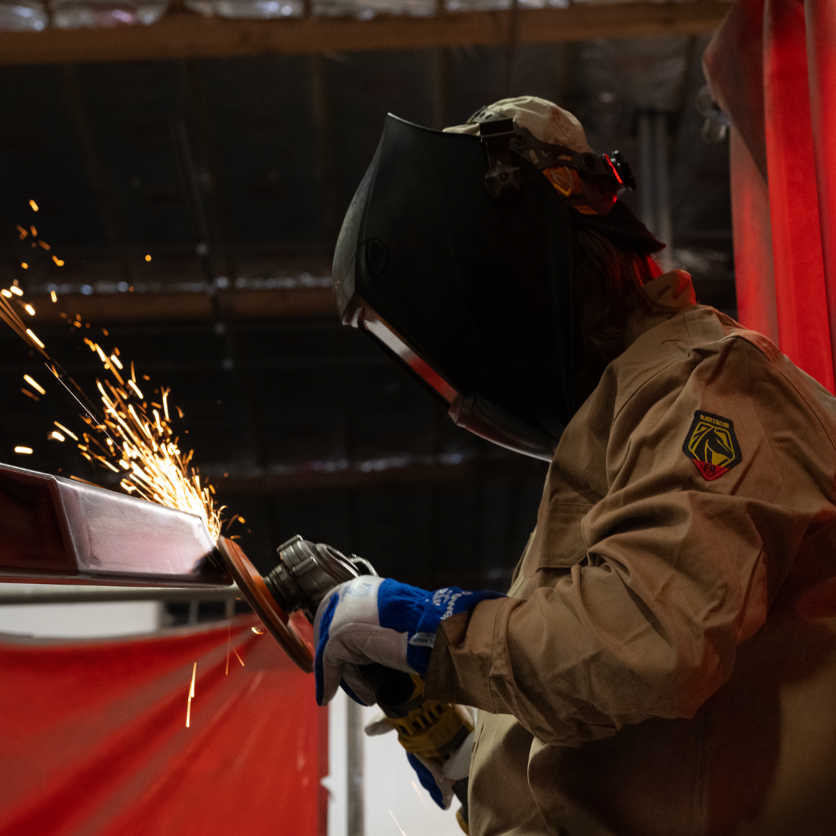 Best-Selling Flame-Resistant Khaki Work Shirt for Welding - Black Stallion FS7-KHK