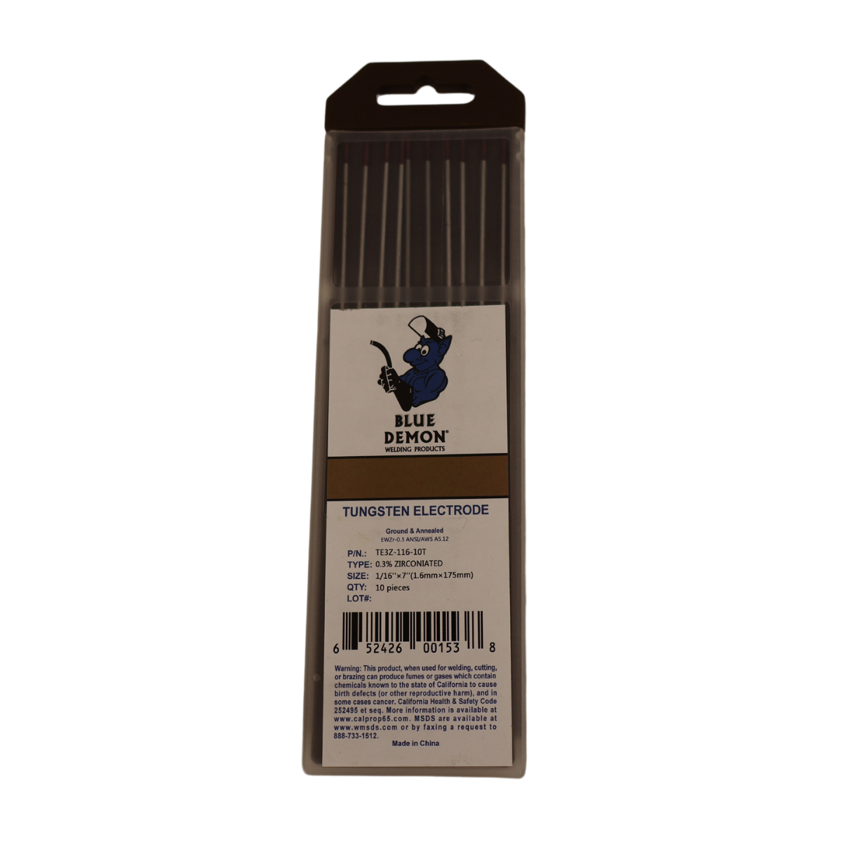 Get 10-pack Blue Demon 0.03% Zirconiated Tungsten Electrodes - TE3Z for Great Welding