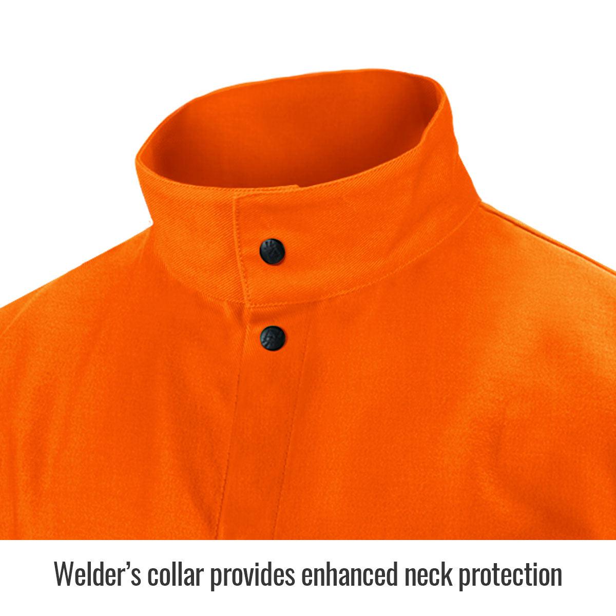 Orange Black Stallion TruGuard 200 Flame-Resistant Cotton Welding Jacket - Great Deal for Welders