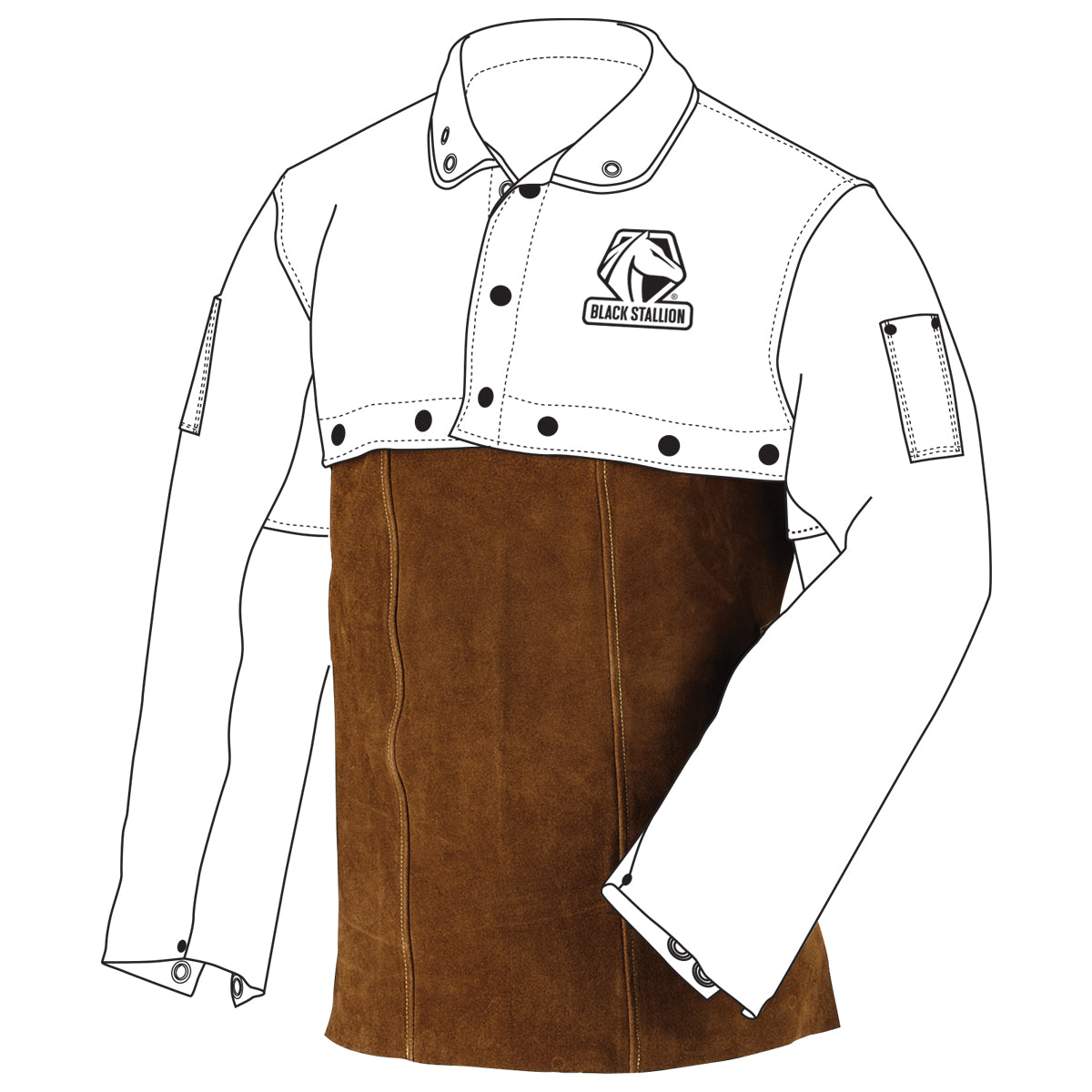 Hot Deal! Black Stallion Cowhide Welding Bib
