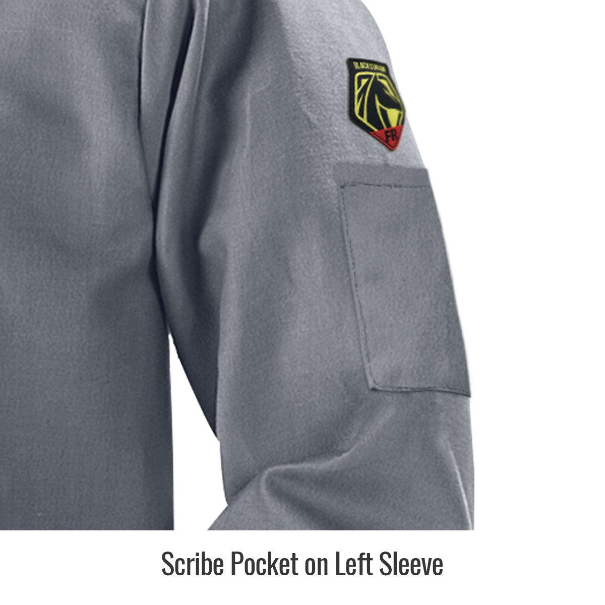 Hot Sale! Gray Flame-Resistant Cotton Welding Jacket for Black Stallion - Size S-4XL, Model JF2220-GY