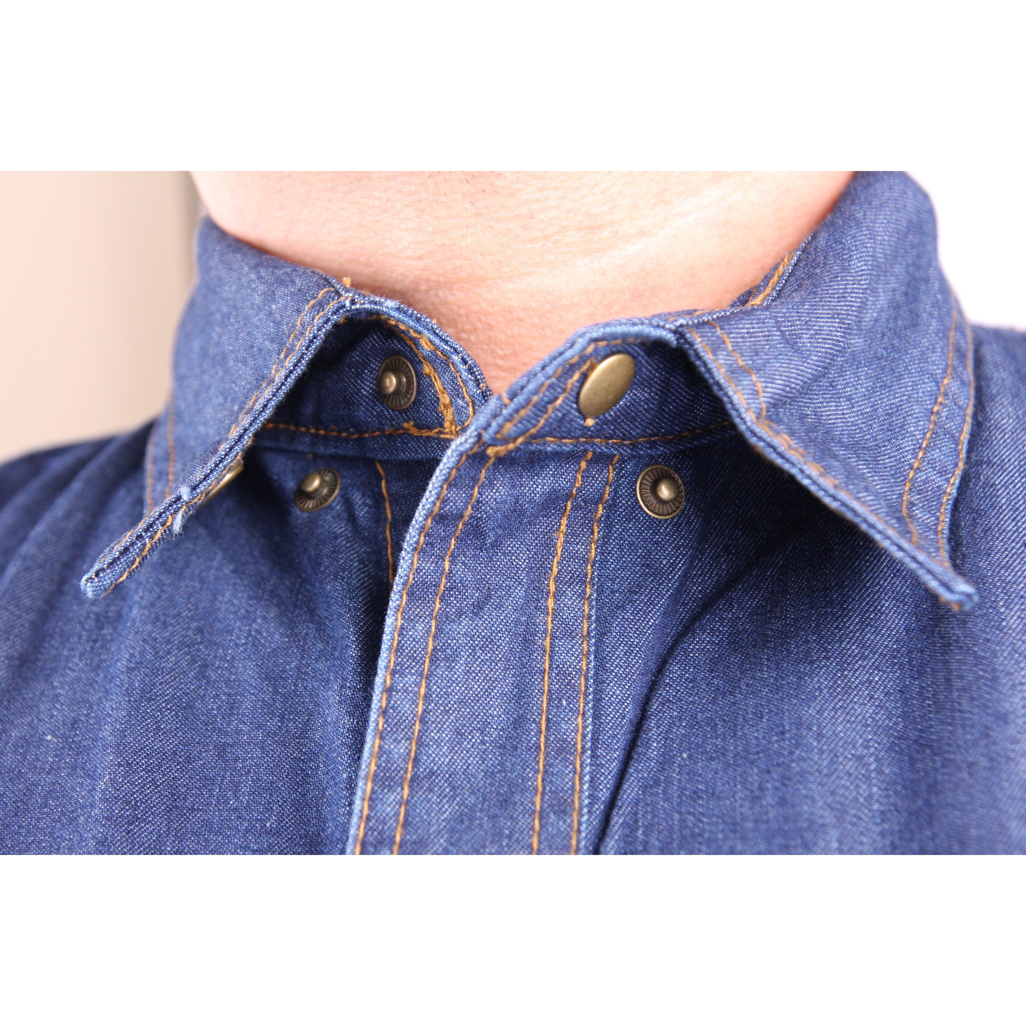 Hot Deal! Black Stallion Flame-Resistant Denim Long Sleeve Work Shirt for Welding