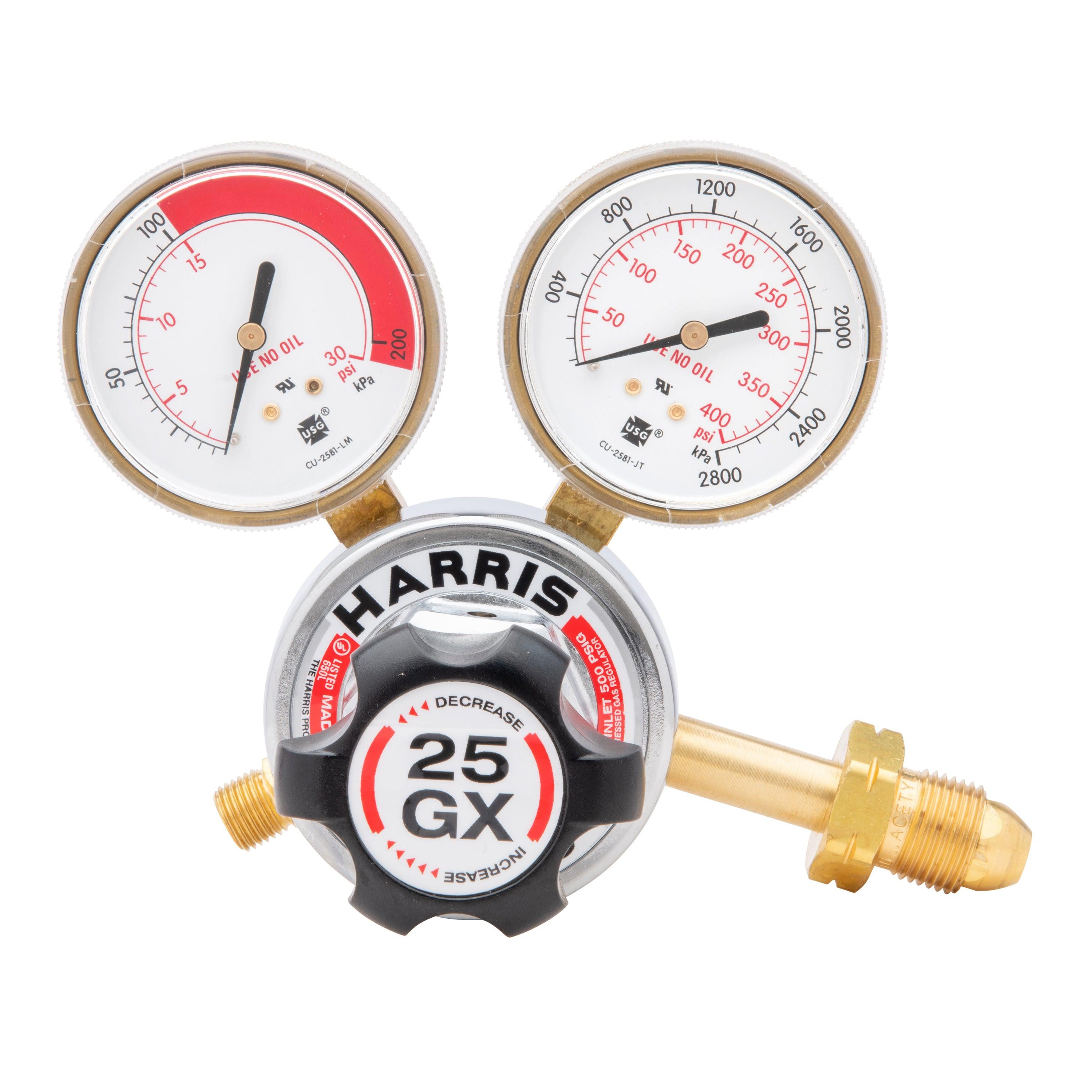 Harris 25GX Medium to Heavy Duty Acetylene Regulator with High - End Features