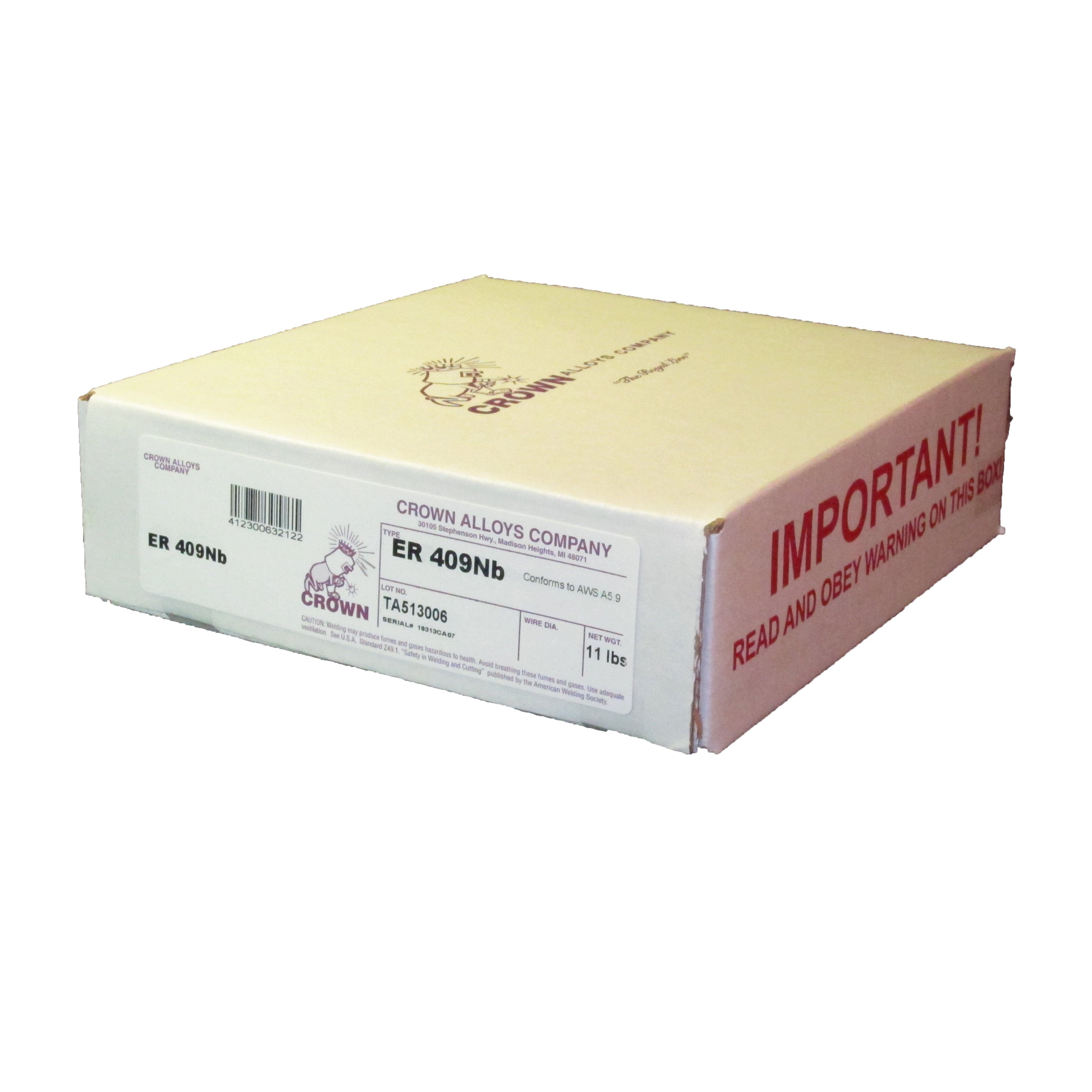 Hot Deal! Crown Alloys ER 409Nb Stainless Steel MIG Welding Wire, .045x8', 11lb Spool