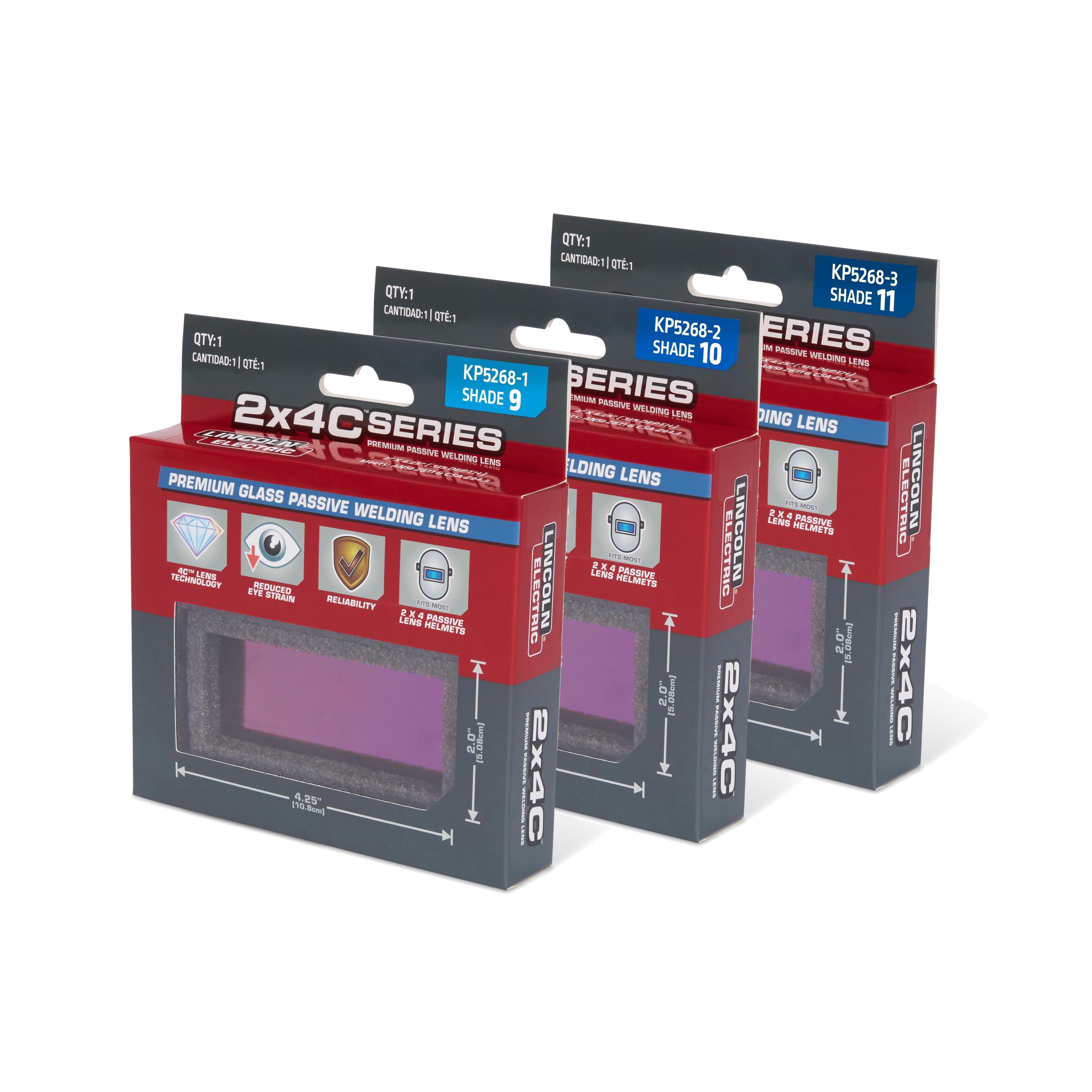 Lincoln Viking 2x4C Series High - Quality Premium Passive Glass Welding Lens