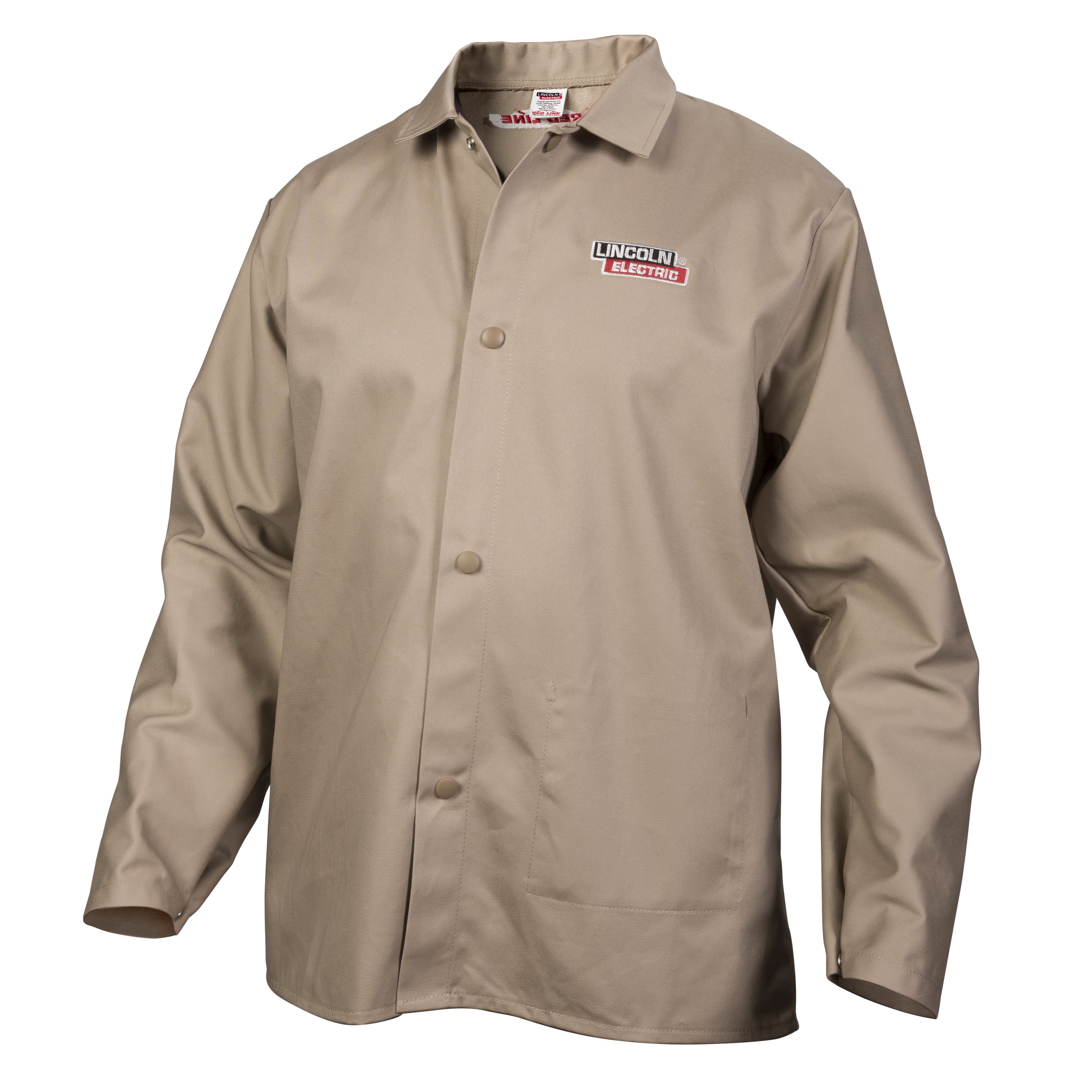 Lincoln Traditional Khaki Flame - Retardant Welding Jacket K3317: Light & Comfortable