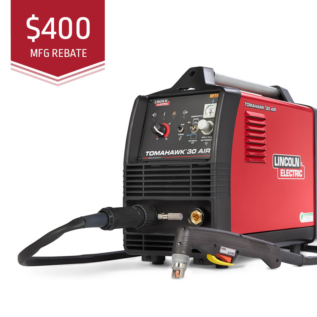 Lincoln Tomahawk 30 AIR Portable Plasma Cutter with 10 ft Hand Torch - Great Deal! K5457-1