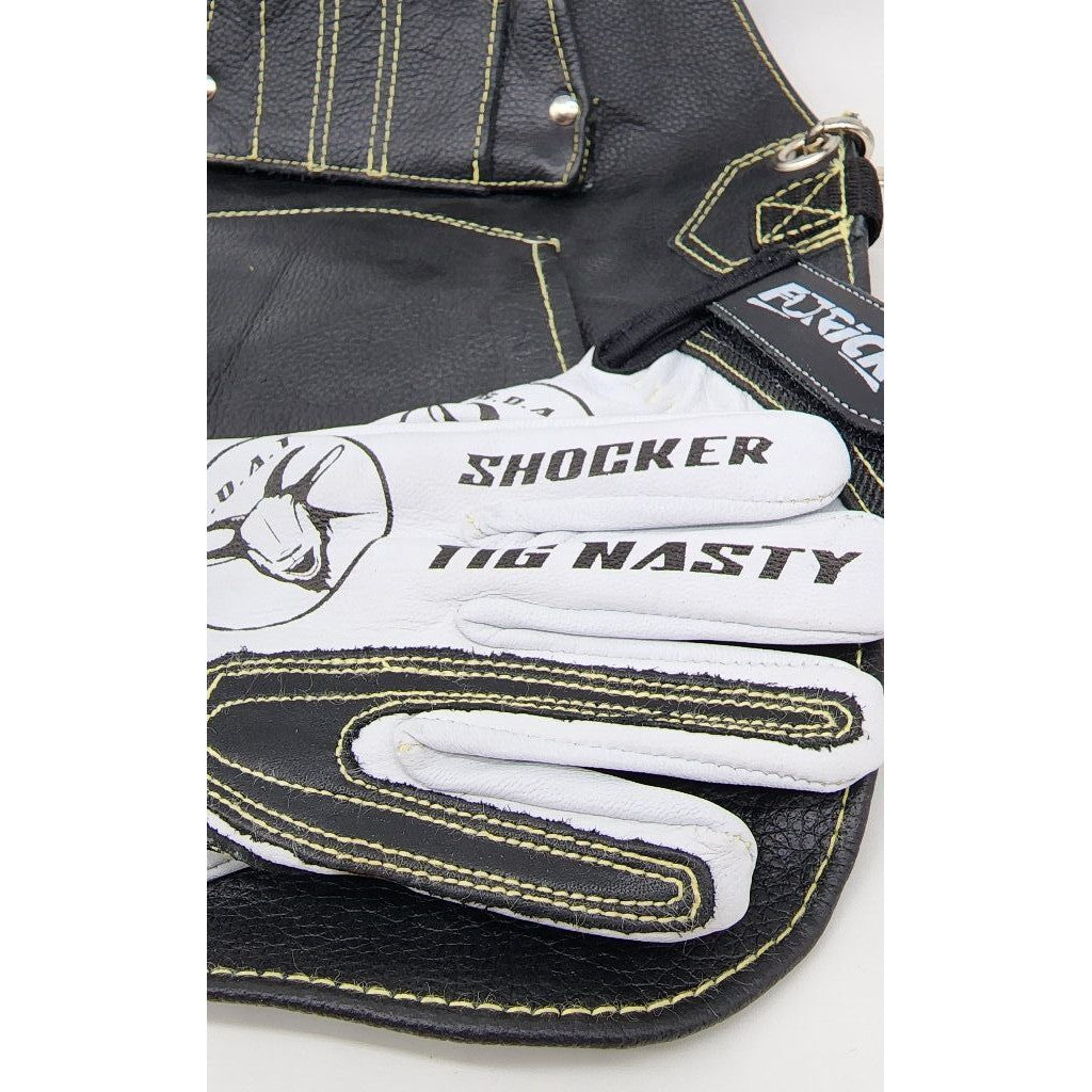 Furick Premium Leather Mini Apron Set with White Shocker Gloves